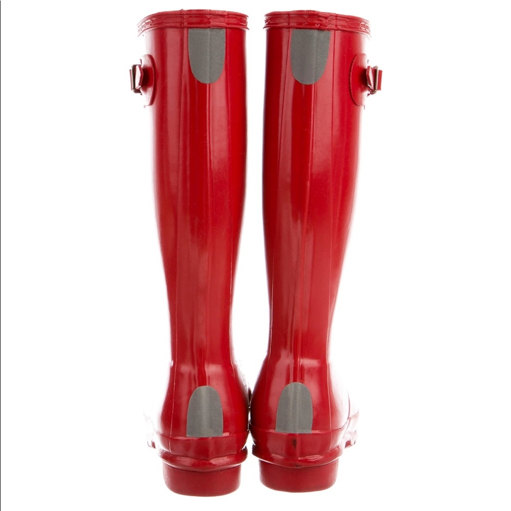 Hunter red rubber rain boots 5 - Picture 3 of 8